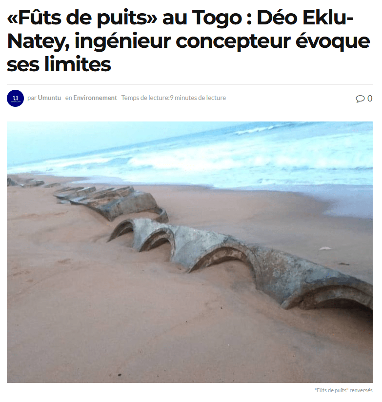 «Fûts de puits» au Togo : Déo Eklu-Natey, ingénieur concepteur évoque ses limites