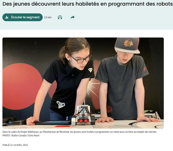 Projet Aldébaran: des jeunes découvrent leurs habiletés en programmant des robots